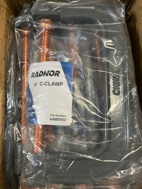 (10 Pack) RADNOR® 6" Light Duty C-Clamp 64000602 (NEW)