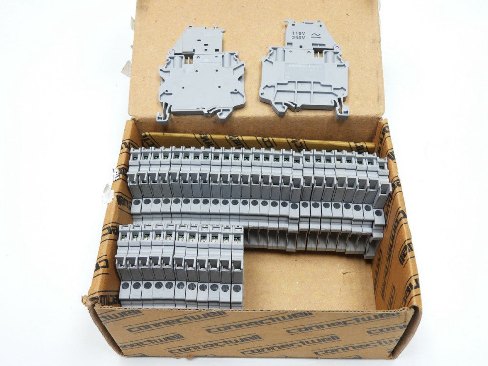 38pcs Altech CYF4L110-240V 4mm  DIN Rail Terminal Blocks with LED