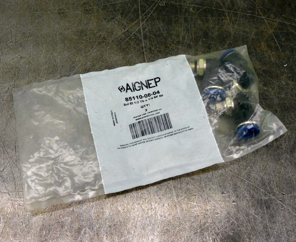 Aignep 85110-08-04 Swivel Composite Elbow Connector 1/2 Tb x 1/4 SF Lot of 3