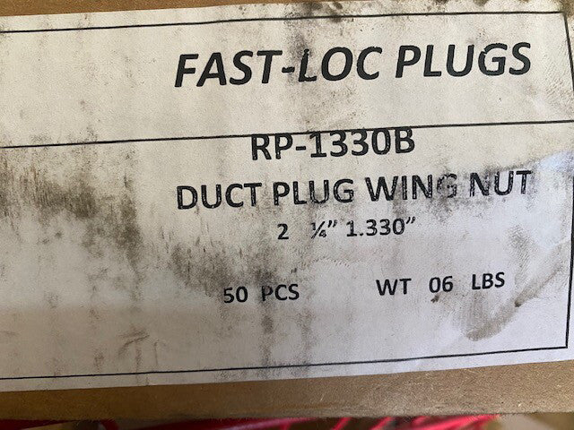 (Case of 50) Fast-Loc Plugs RP-1330B / RP-1330  Duct Wing Nut 2 1/4" - 1.330" 
