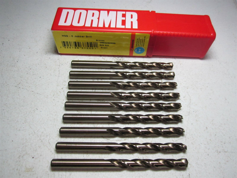 Dormer (0375501) 117mm OAL 7.9mm 135° RH Cobalt Jobber Drill - Qty 9