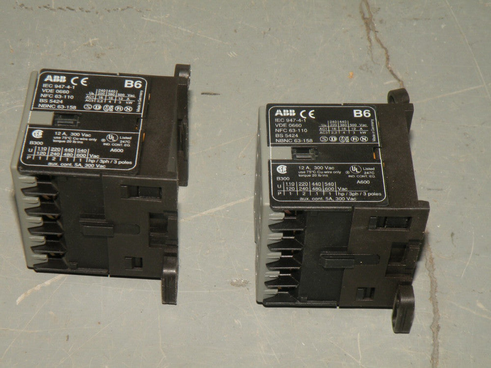 (1) ABB CONTROL B6-30-01 Contactor Power Switch 12A 300V AC