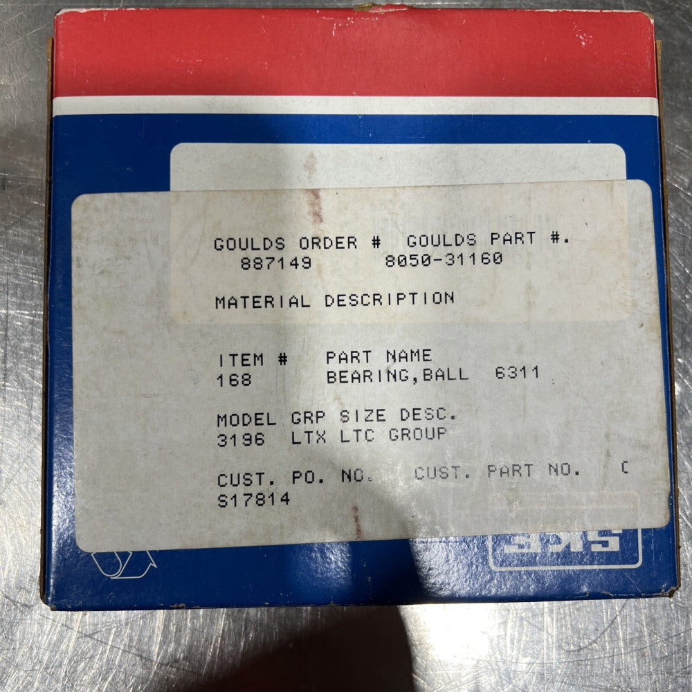 SKF 6311 Ball Bearing 8050-31160 Nos Surplus