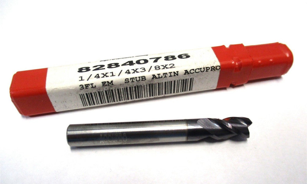 Made in USA (82840786) 1/4 x 3/8 x 2 3-Flute SE CC RH Carbide Square End Mill