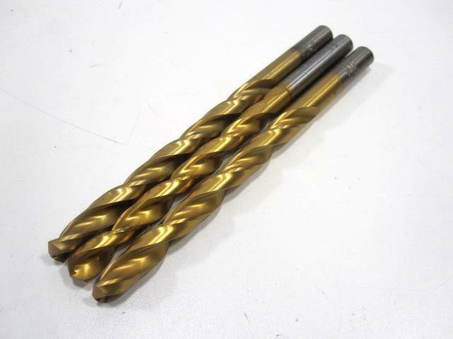 9/32" x 3-1/16" x 4-5/16" OAL HSS TIN Coated 2 Flute RH Drill Bits - Lot of 3 