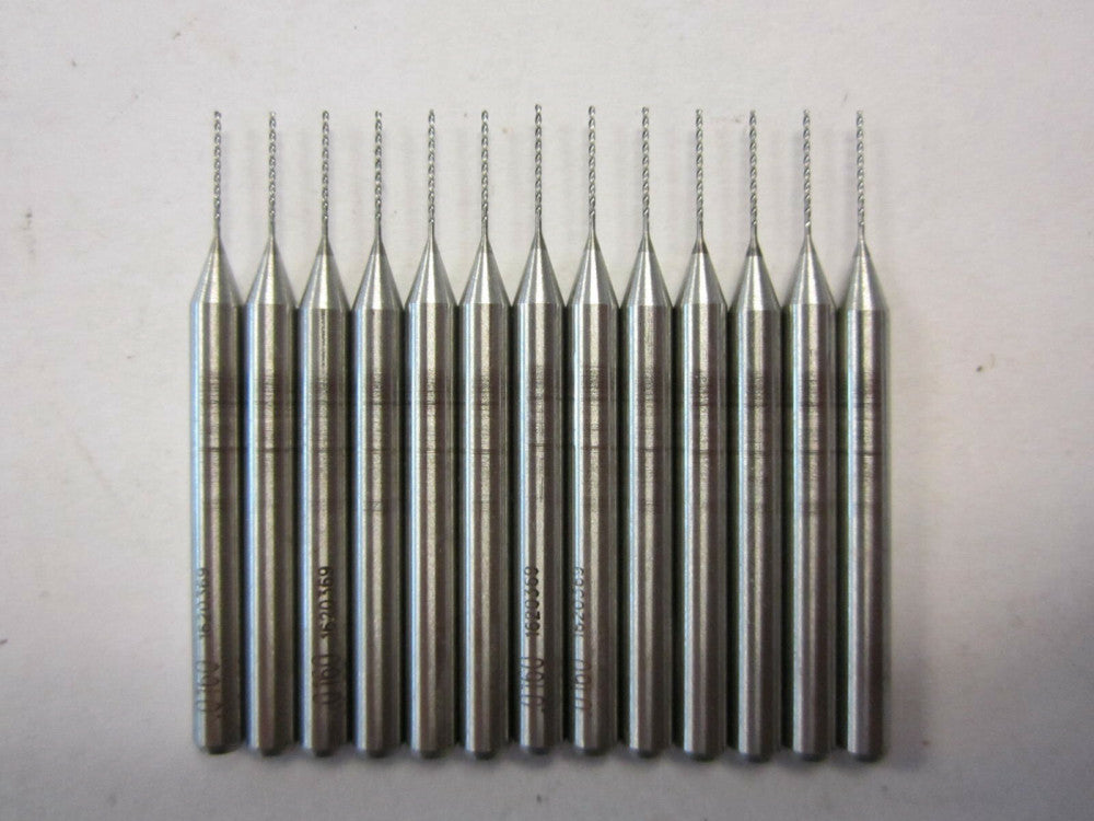 Kemmer-Praezision SH38M0400055 0.0160 Tungsten Carbide Micro-Drill Bit - Qty 13