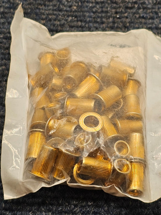 (50 PIECES) Hi-Line 349EF475 #10-32 Rivet Nut, Knurled Flange - .475 Length