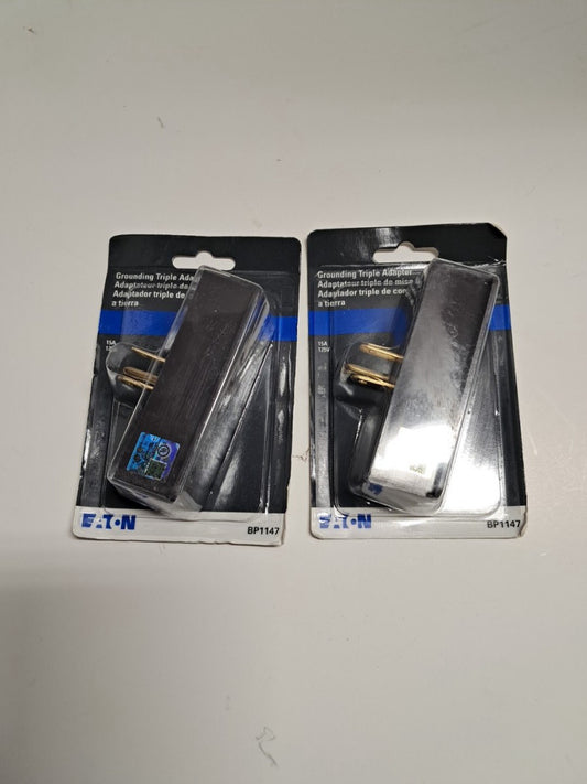 2 EATON BP1147 Grounding Triple Adapter New in Package Free Shipping