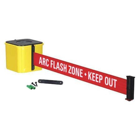 Retracta-Belt Wm412yw15-Arc-Re Retractable Belt Barrier,Yellow,14 Ft.