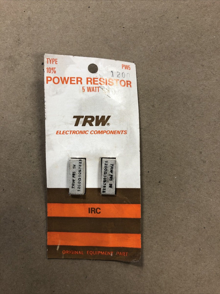 2 TRW Ceramic Power Resistors 1200 PW5 2 Ohm 10% Tolerance 5W New Lot Of 5