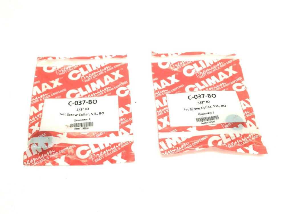 Climax C-037-BO Black Oxide Set Screw Shaft Collar 3/8" ID LOT OF 2