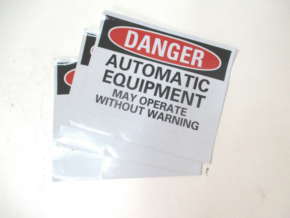 Lyle (U3-1120-RD_7X5) 5 x 7" Automatic Equipment May Operate Danger Sign - Qty 2