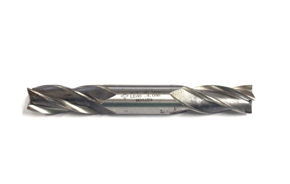 CLEVELAND 3/4" DOUBLE ENDED MILL HS 2" LOC  5-5/8" OAL 3/4 SHANK DIA. 4 FLUTE