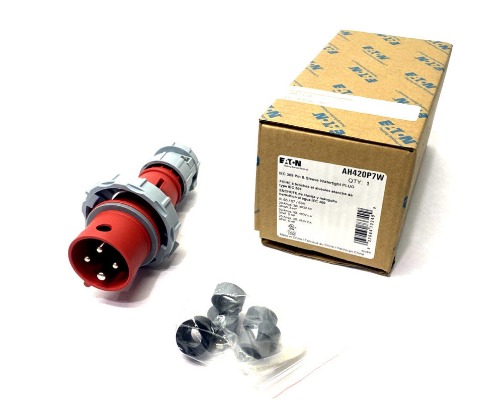 Eaton AH420P7W Arrow Hart Pin And Sleeve Plug IP69K Rated #12-#10 AWG, 20A 480V