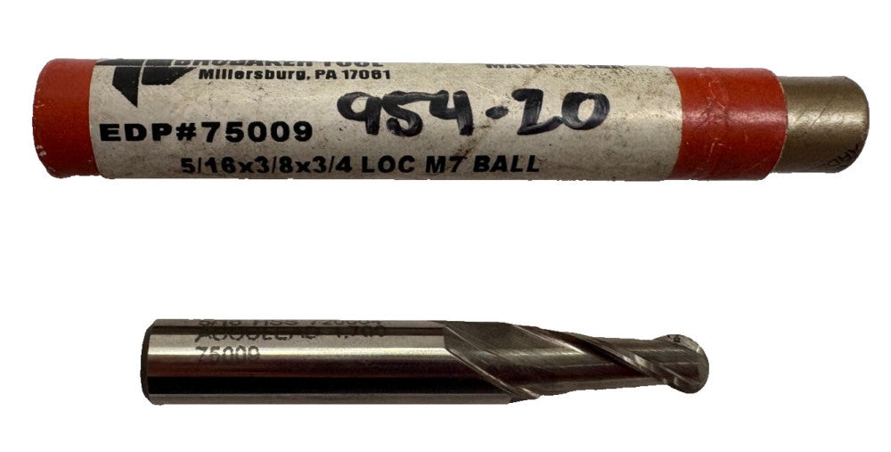 BRUBAKER TOOL, EDP #79409, 5/16 X 3/8 X 3/4 LOC M7 BALL, LOT# 720604