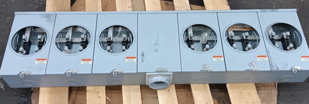 DURHAM 1005380A 300/250 AMP 6-GANG METER BANK 100A PER POS 4-JAW RINGLESS 600V