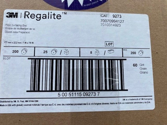 3M Regalite Floor Surfacing Discs 09273, 7 in x 7/8 in, 752I, 60  (Case of 200)