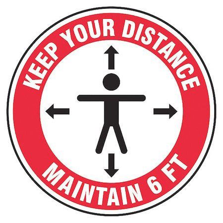 Zoro Select Mfs345 Floor Sign, 12 In H, 12 In W, Vinyl, English, Mfs345