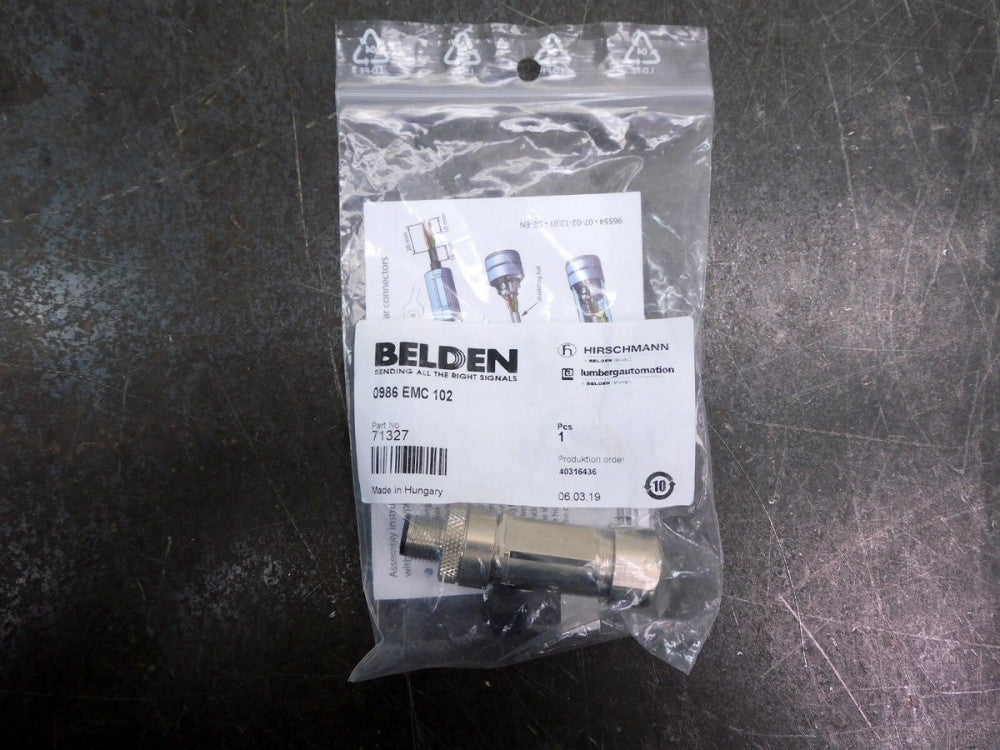Belden 0986 EMC 102 Circular Plug Connector M12 4 Position 71327 0986EMC102