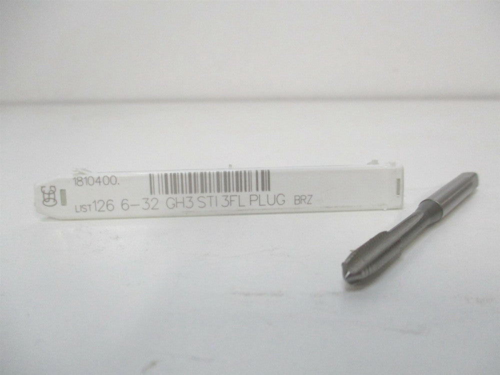 OSG (1810400) #6-32 UNC H3 3-Flute Plug Chamfer Bright Finish HSS Hand STI Tap