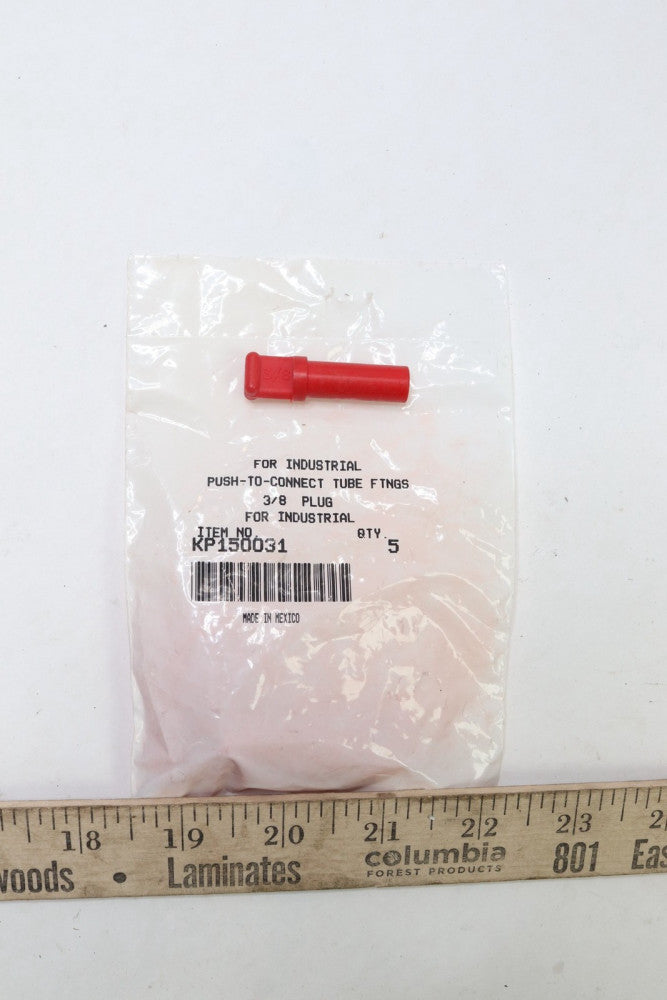 (5-Pk) Push-to-Connect Tube Fittings 3/8" Plug KP150031 