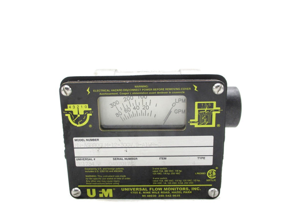 UNIVERSAL FLOW MONITORS MN-ASB80GLM-12-300V.9-A1WR-C 0-80GPM NSNP