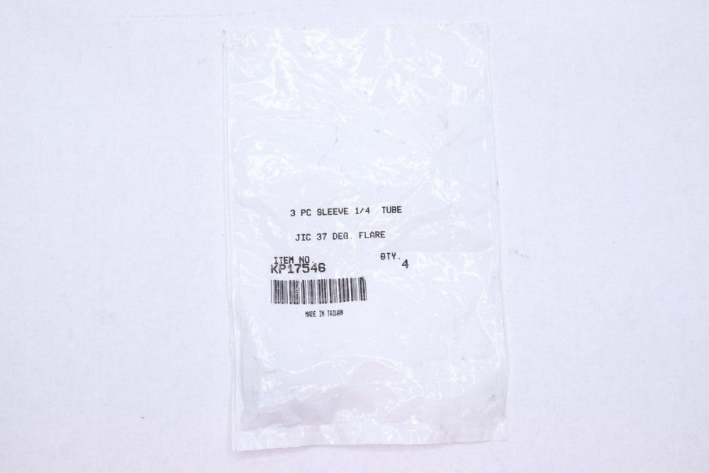 (4-Pk) 37 Degree Flared Angle Tube Ferrule Steel 1/4" OD KP17546
