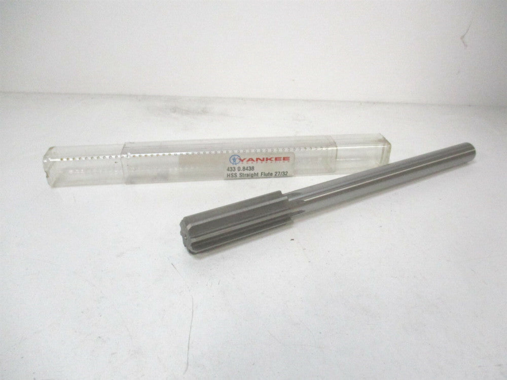 Yankee (433-0.8438) 27/32 x 2-1/2 x 9-1/2 OAL Straight Flute HSS Chucking Reamer