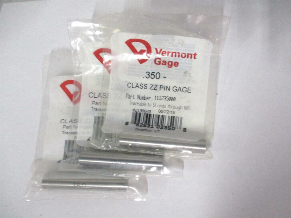 Vermont Gage (111235000) 0.35" Diam Class ZZ Minus Plug & Pin Gage - Lot of 3
