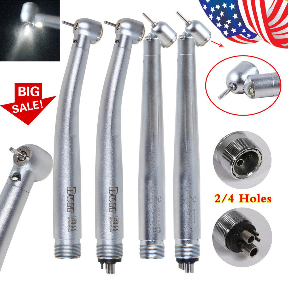 Dental 45°/90° LED Egenerator High Speed Handpiece 2/4Hole Push button Ir