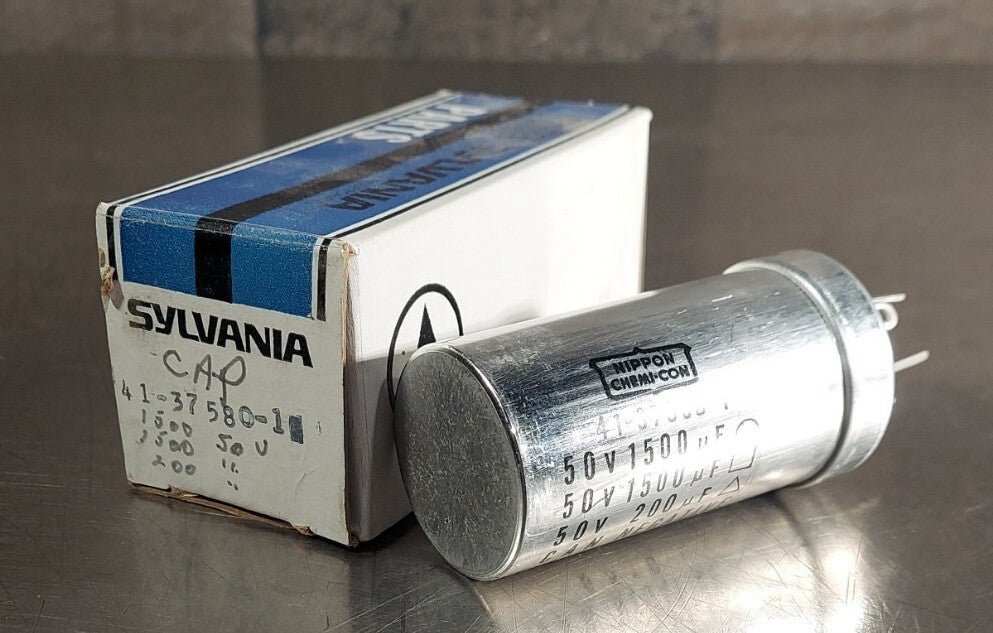 NIPPON CHEMI-CON Sylvania Capacitor 41-37580-1. 50@1500 - 50@1500 - 50@200