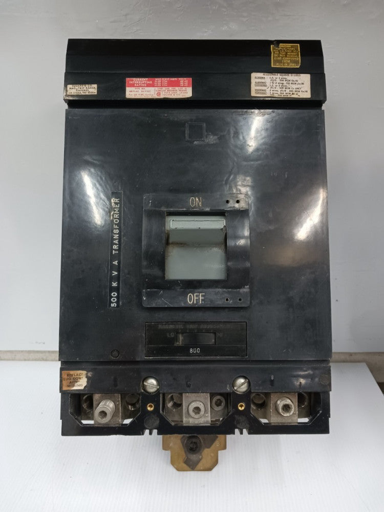 Square D 800 Amp I-Line Circuit Breaker 3 Pole 600 VAC / 250 VDC MH-36800