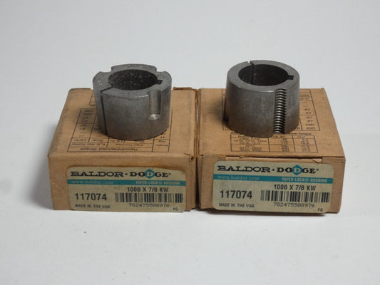 *Lot of 2* Baldor Dodge 117074 Taper-Lock Bushing 1008 x 7/8" - NEW Surplus!