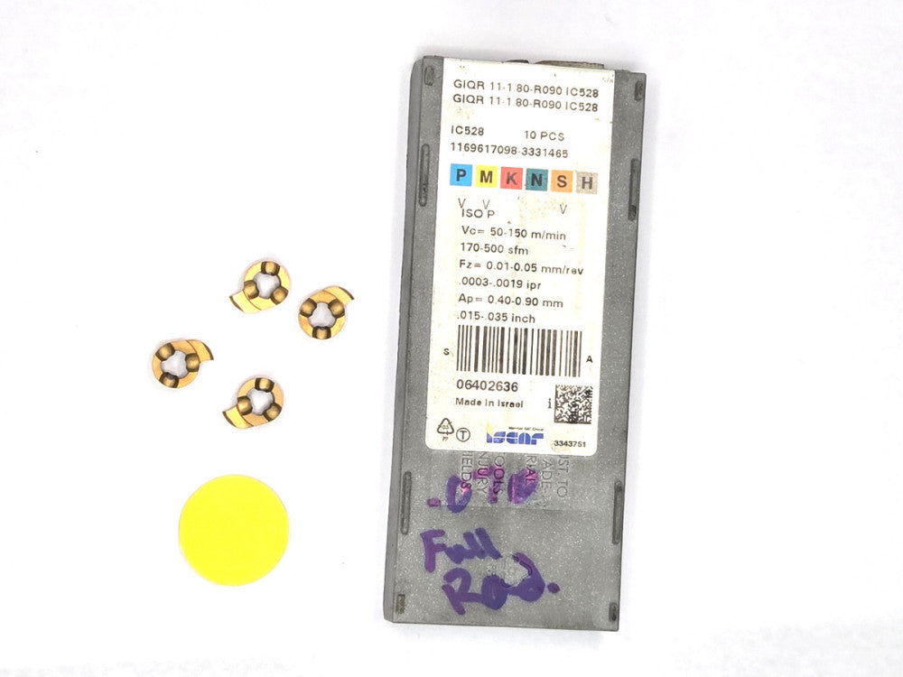 ISCAR GROOVING INSERT*GIQL11-1.80-R090 IC528 LOT OF 4