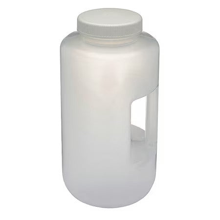 Globe Scientific 7154000 Bottle, Wide Mouth With Handle, Round, Pp, 4L
