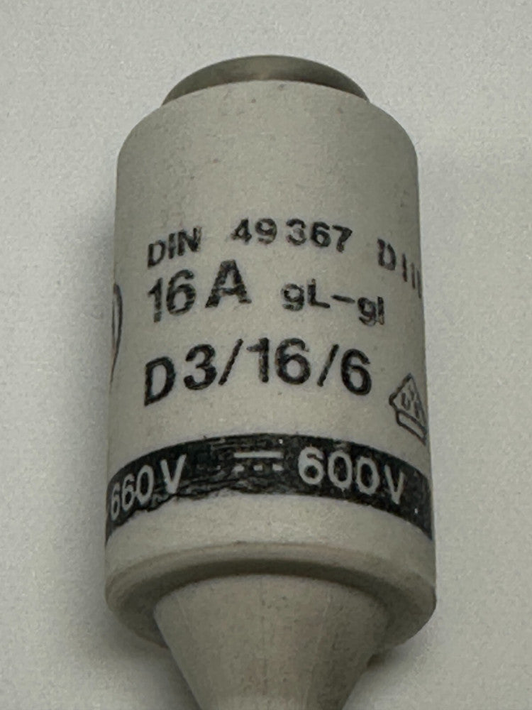Jean Muller DIN 49367 DIII Fuse 16A/660V D3/16/6 - New Fast Ship
