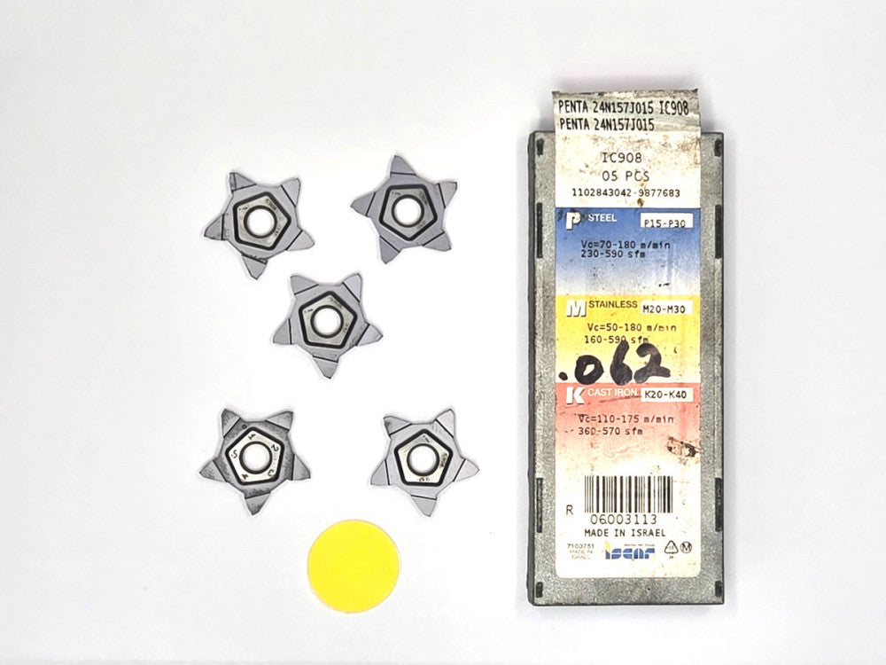 ISCAR CUTOFF INSERT*PENTA24N23911RS IC908* LOT OF 5
