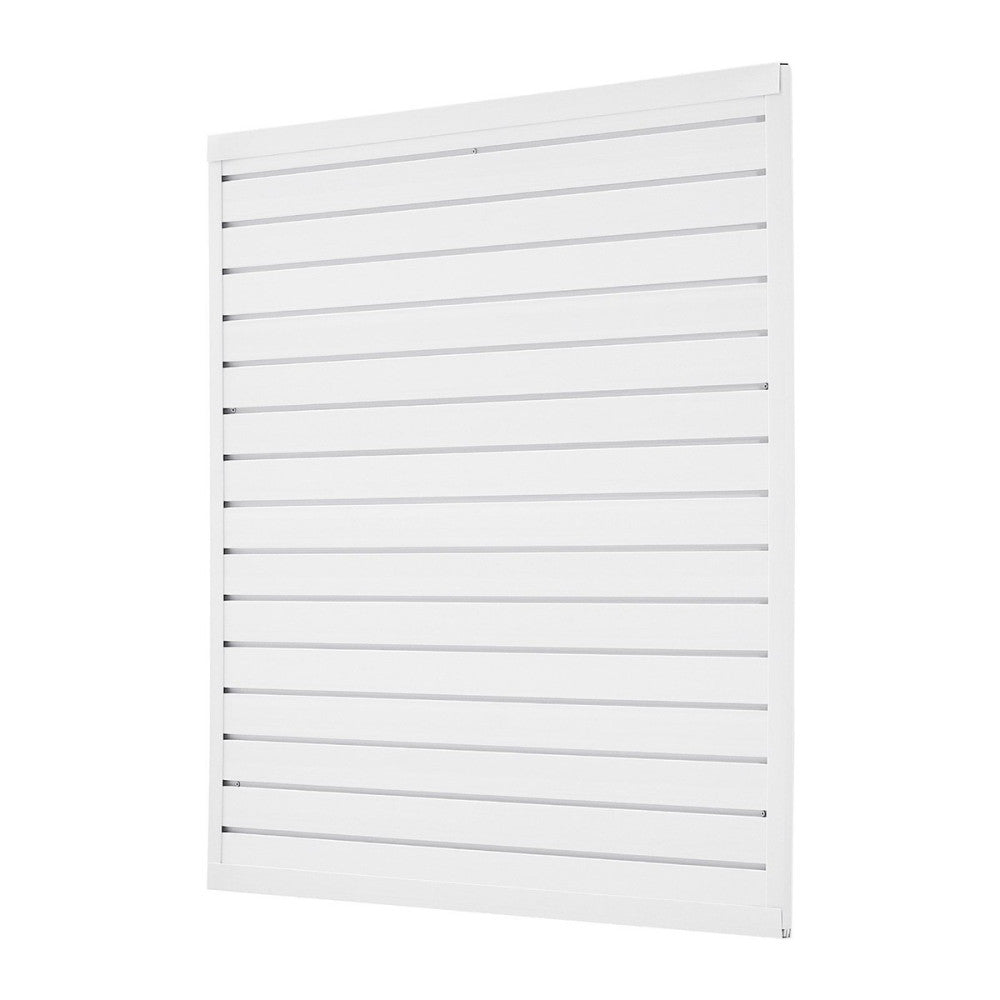 4x4 ft White PVC Slatwall Paneling - Modular Garage Wall System with Slots