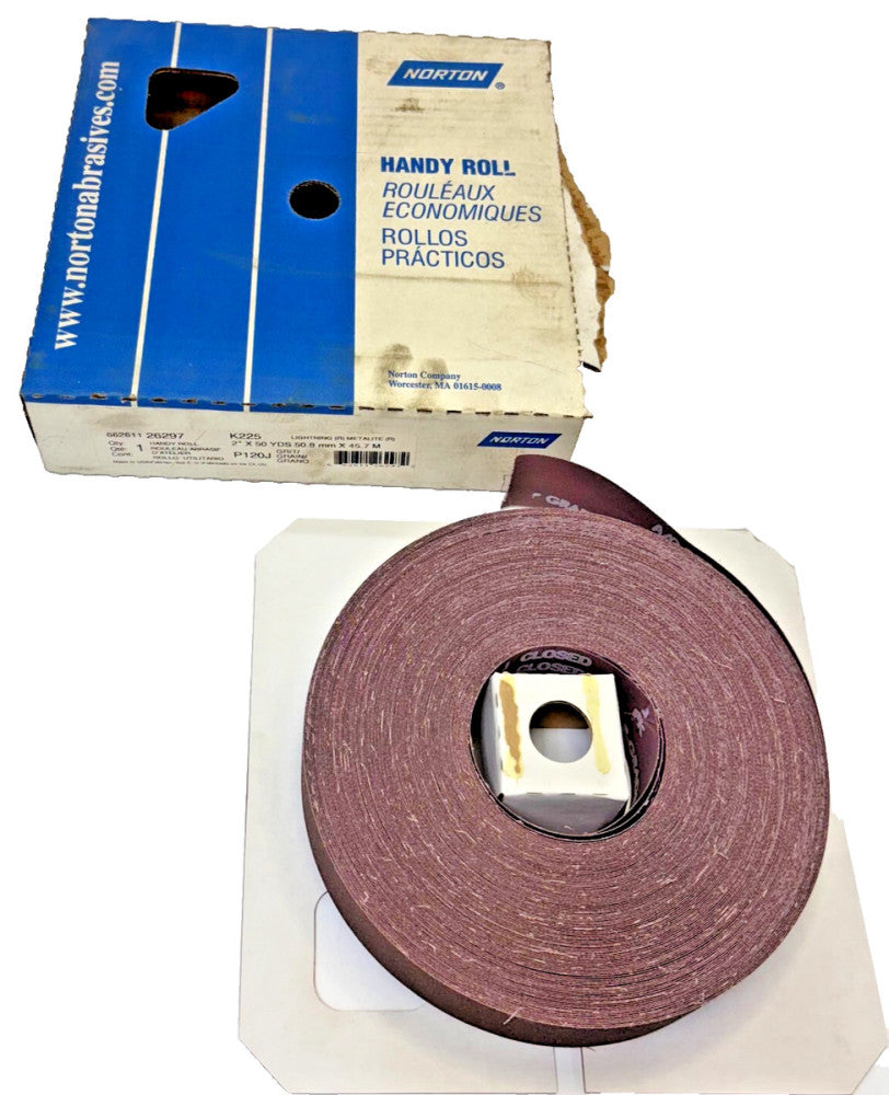 NORTON ABRASIVE HANDY ROLL K225 2"X50YDS GRIT P120J 6626126297
