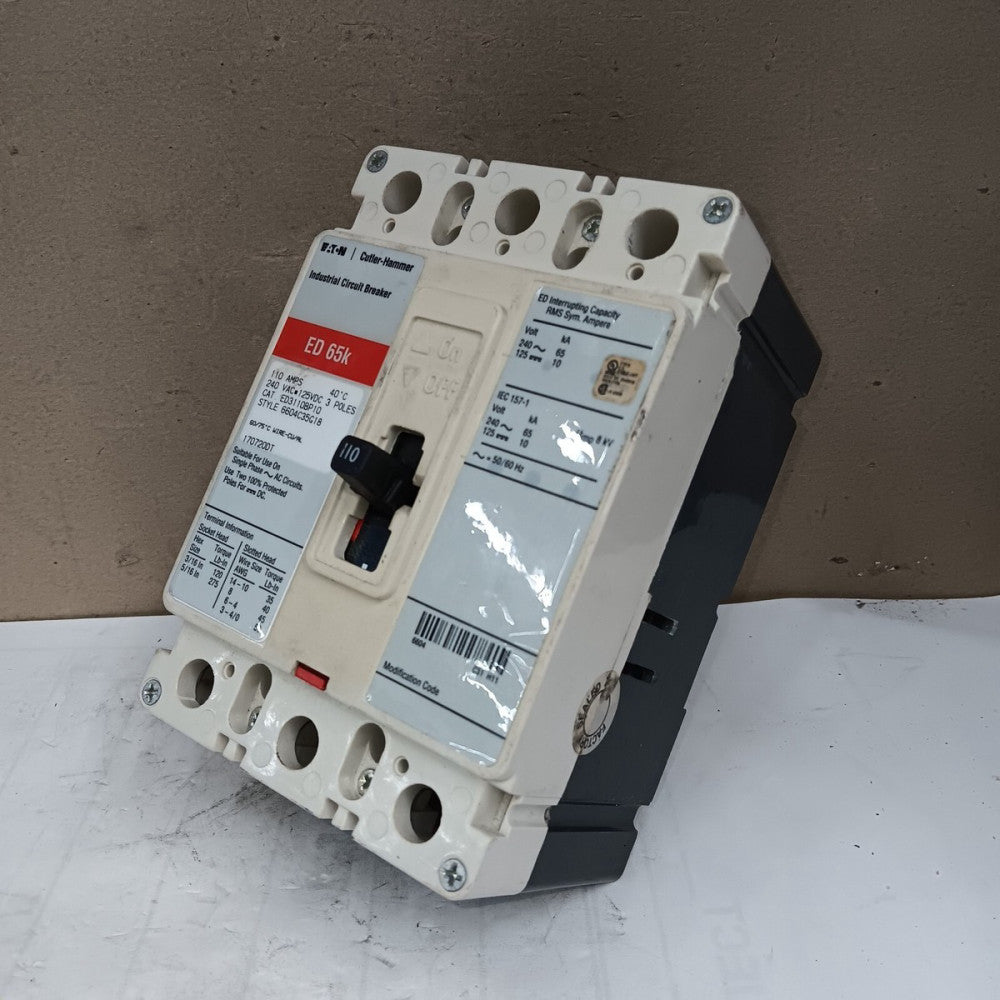 EATON ED3110BP10 110 AMP CIRCUIT BREAKER 3 POLE 240 VAC