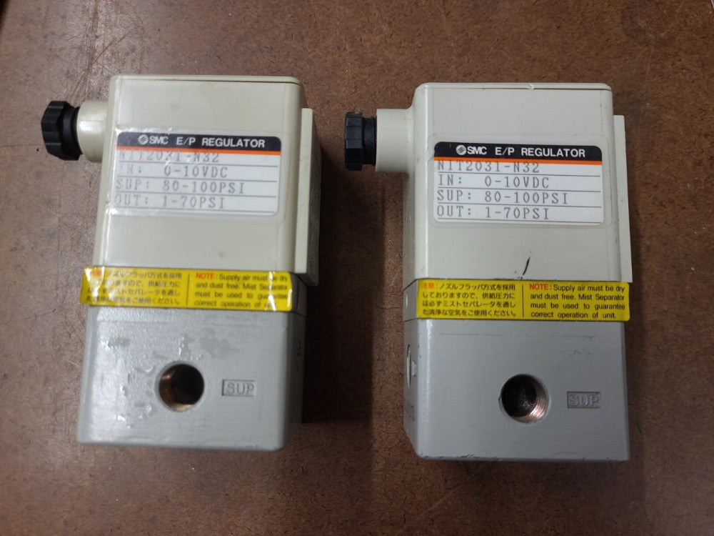 Lot Of 2 SMC Pneumatics NIT2031-N32 Electro Pneumatic Regulators