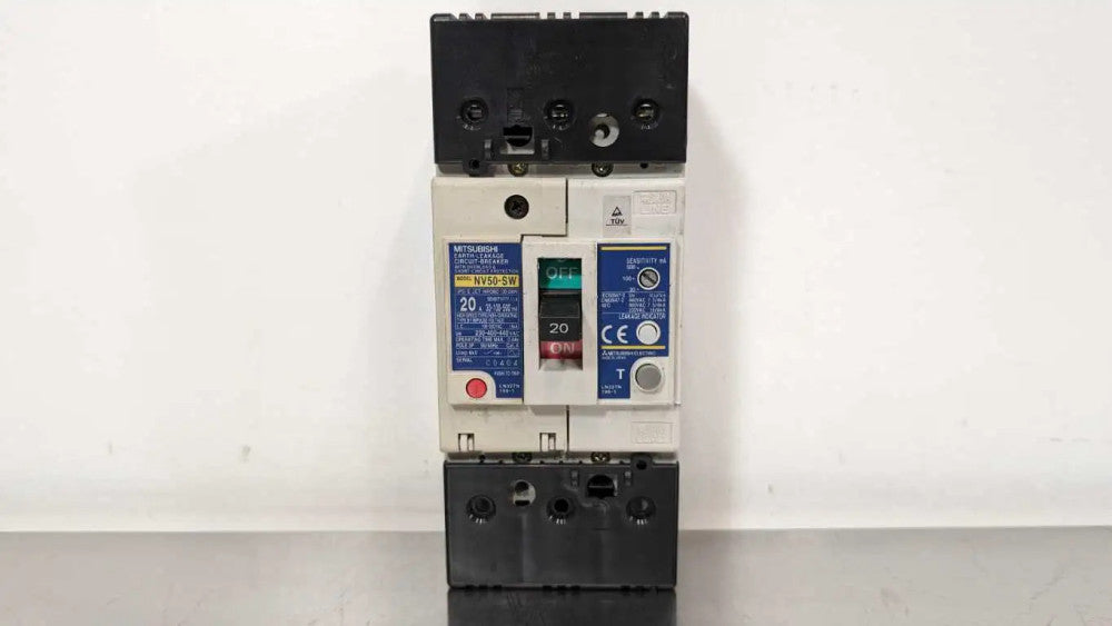Mitsubishi NV50-SW Circuit Breaker 20A Earth-Leakage 3 Pole 230/400/440VAC