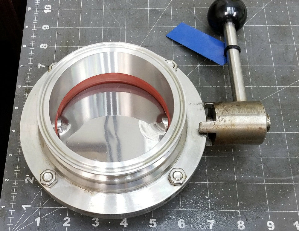 4" Tri Clamp, Tri Clover, Sanitary, Butterfly Valve 316L with Pull Handle [B0S5]