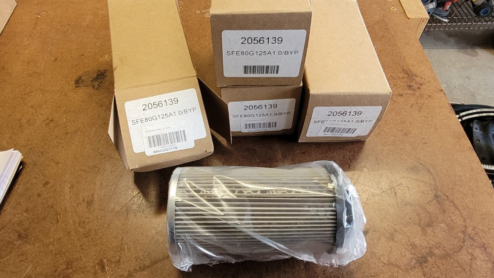 Lot of 4 2056139 SFE80G125A1.0/BYP Stainless Steel Hydraulic Filters
