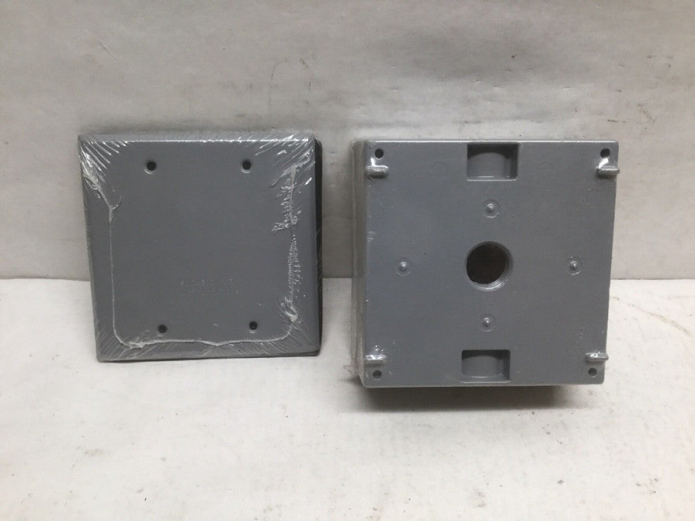 BELL 5333-0 Weatherproof Electrical Box 2-Gang, 3-Inlet, W/ 5175 Cover Aluminum