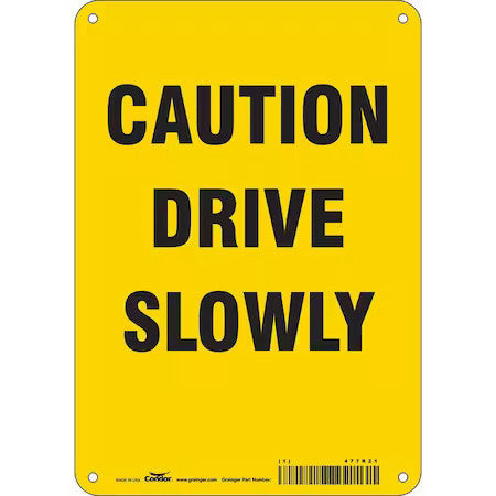 Condor 477R21 Traffic Sign, 10 In H, 7 In W, Aluminum, Horizontal Rectangle,