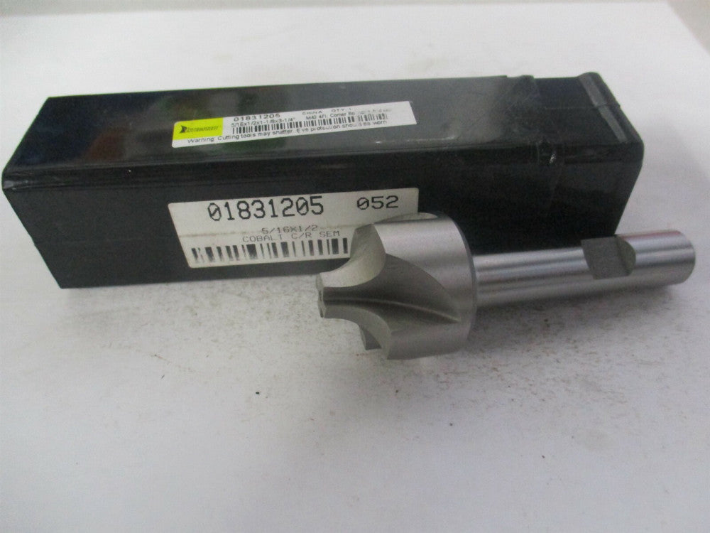 (723-6489) 1-1/8" x 1/2" x 3-1/2" OAL 4 Flute Cobalt Corner Rounding End Mill 