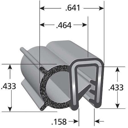 Trim-Lok Dda1549-25 Black Vinyl Trim Seal 25 Ft L, 5/8 In W, 7/16 In H