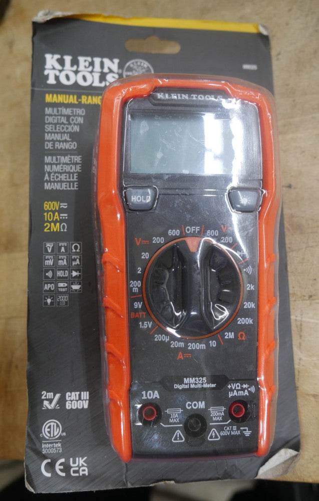 Klein Tools MM325 Multimeter Digital Manual-Ranging 600V AC/DC Voltage Tester