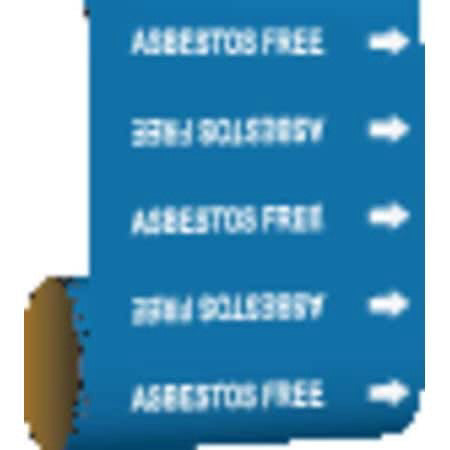 Brady 41593 Pipe Marker,Asbestos Free,Blue, 41593